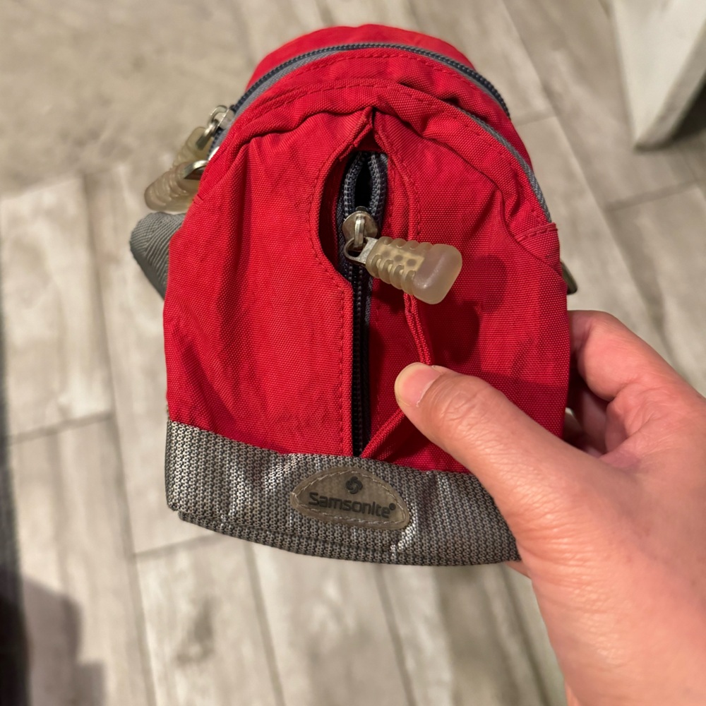 Samsonite Mini Red & Gray Backpack Crossbody Bag - image 7